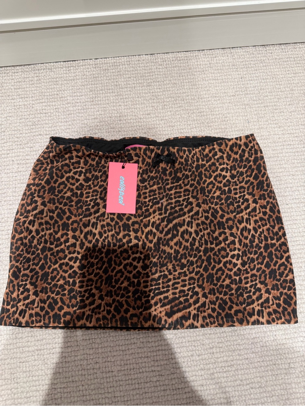Edikted Leopard Print Mini Skirt - Brown/Black